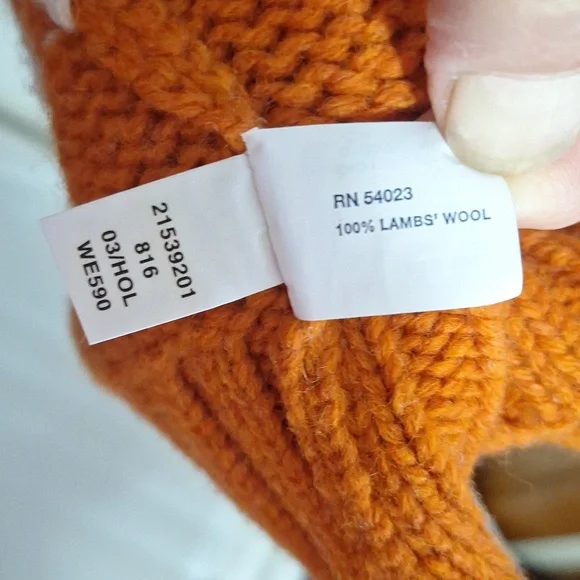 GAP 100% lambswool pullover crewneck sweater - L - burnt orange/cream relaxed - Picture 4 of 5